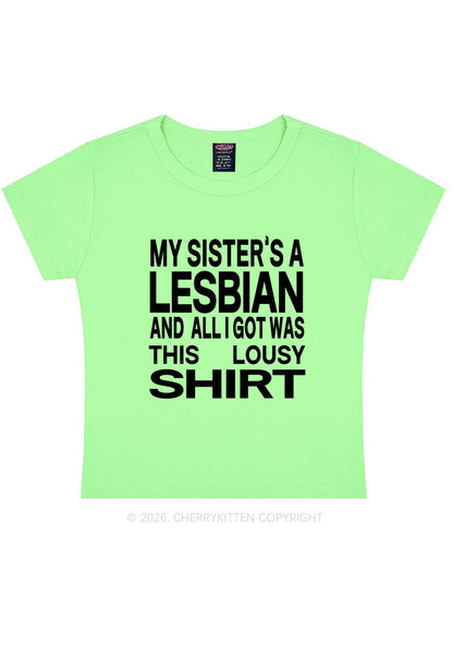 My Sisters A Lesbian Pride Y2K Baby Tee Cherrykitten