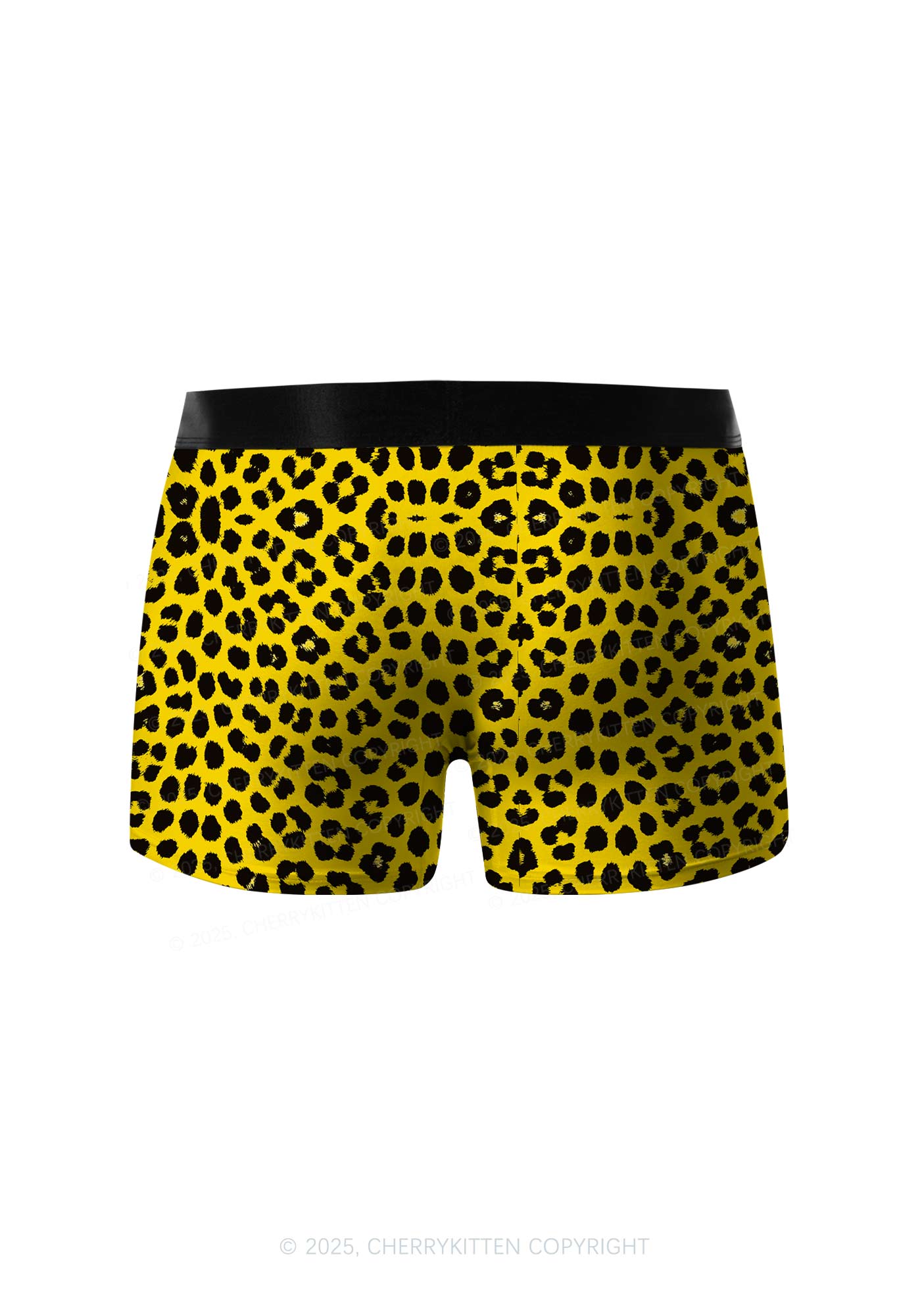 Yellow Leopard Y2K Print Men Boxer Briefs Cherrykitten