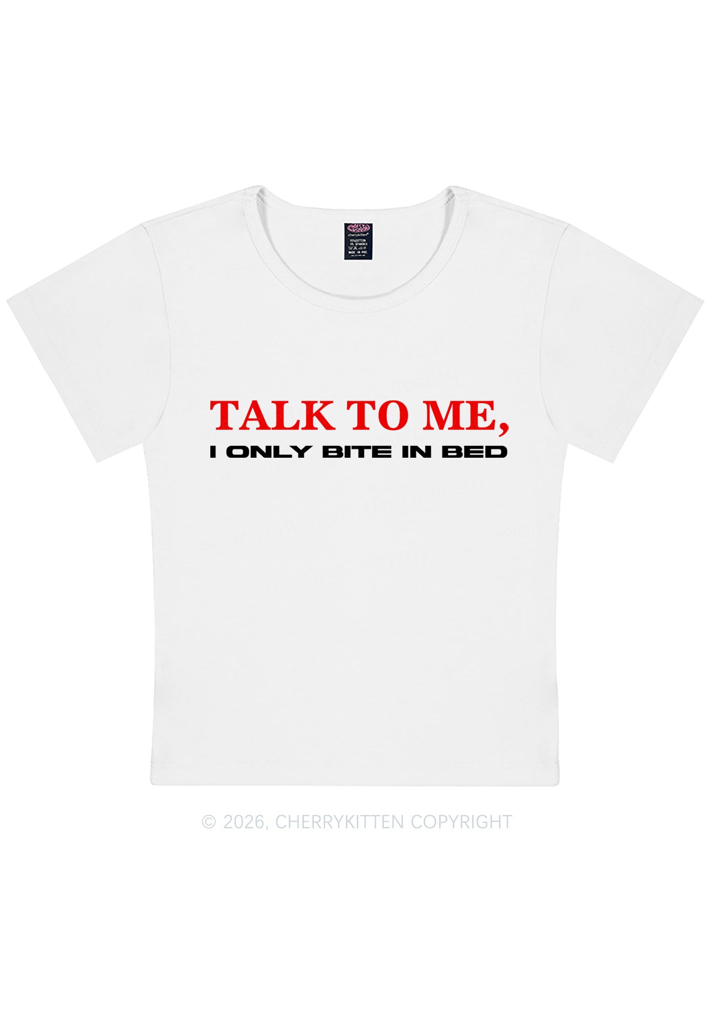 I Only Bite In Bed Y2K Baby Tee Cherrykitten