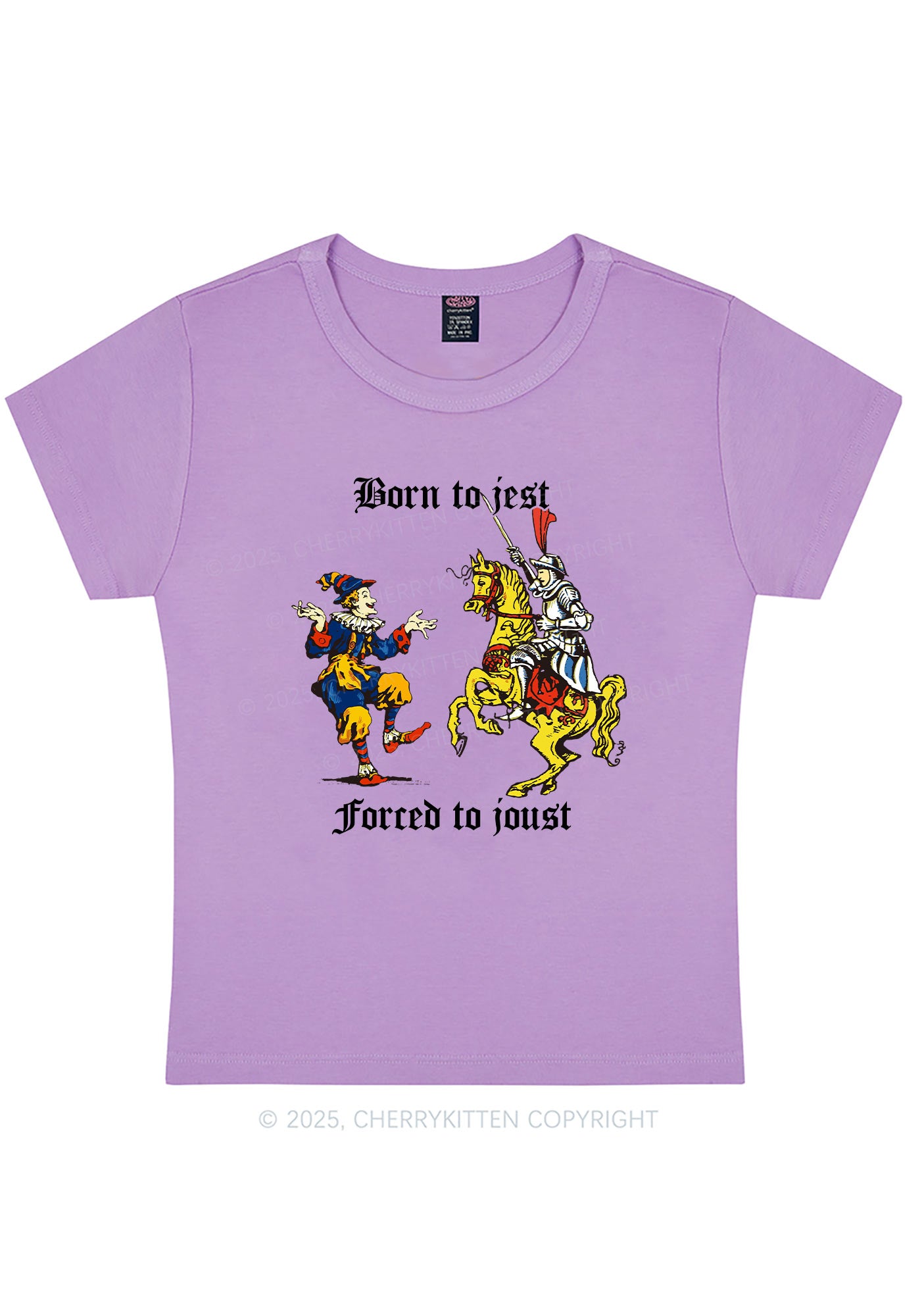 Born to Jest Forced to Joust Y2K Baby Tee Cherrykitten