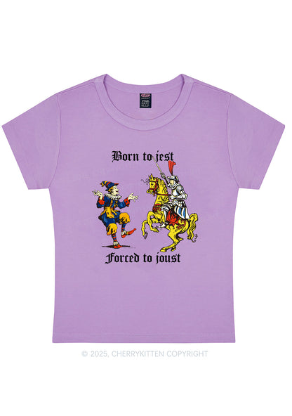 Born to Jest Forced to Joust Y2K Baby Tee Cherrykitten