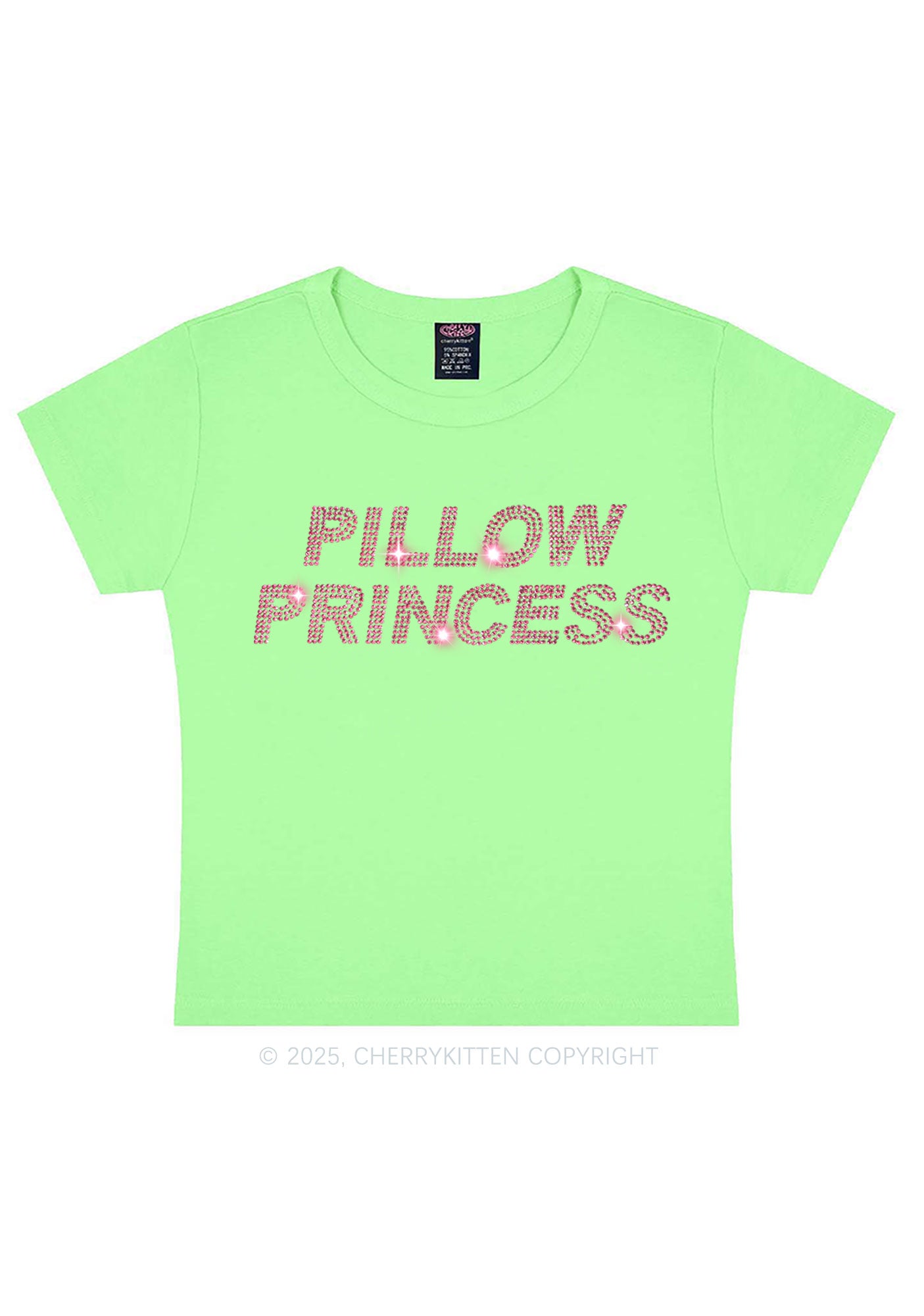 Rhinestone Pillow Princess Y2K Baby Tee Cherrykitten