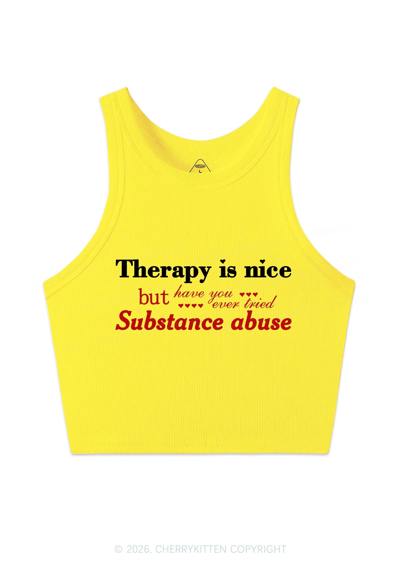 Have You Ever Tried Substance Abuse Y2K Crop Tank Top Cherrykitten