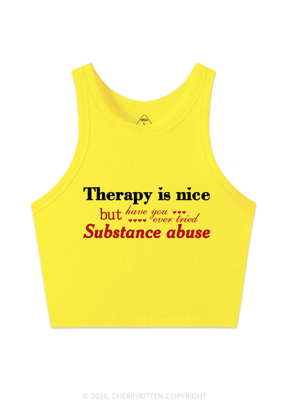 Have You Ever Tried Substance Abuse Y2K Crop Tank Top Cherrykitten