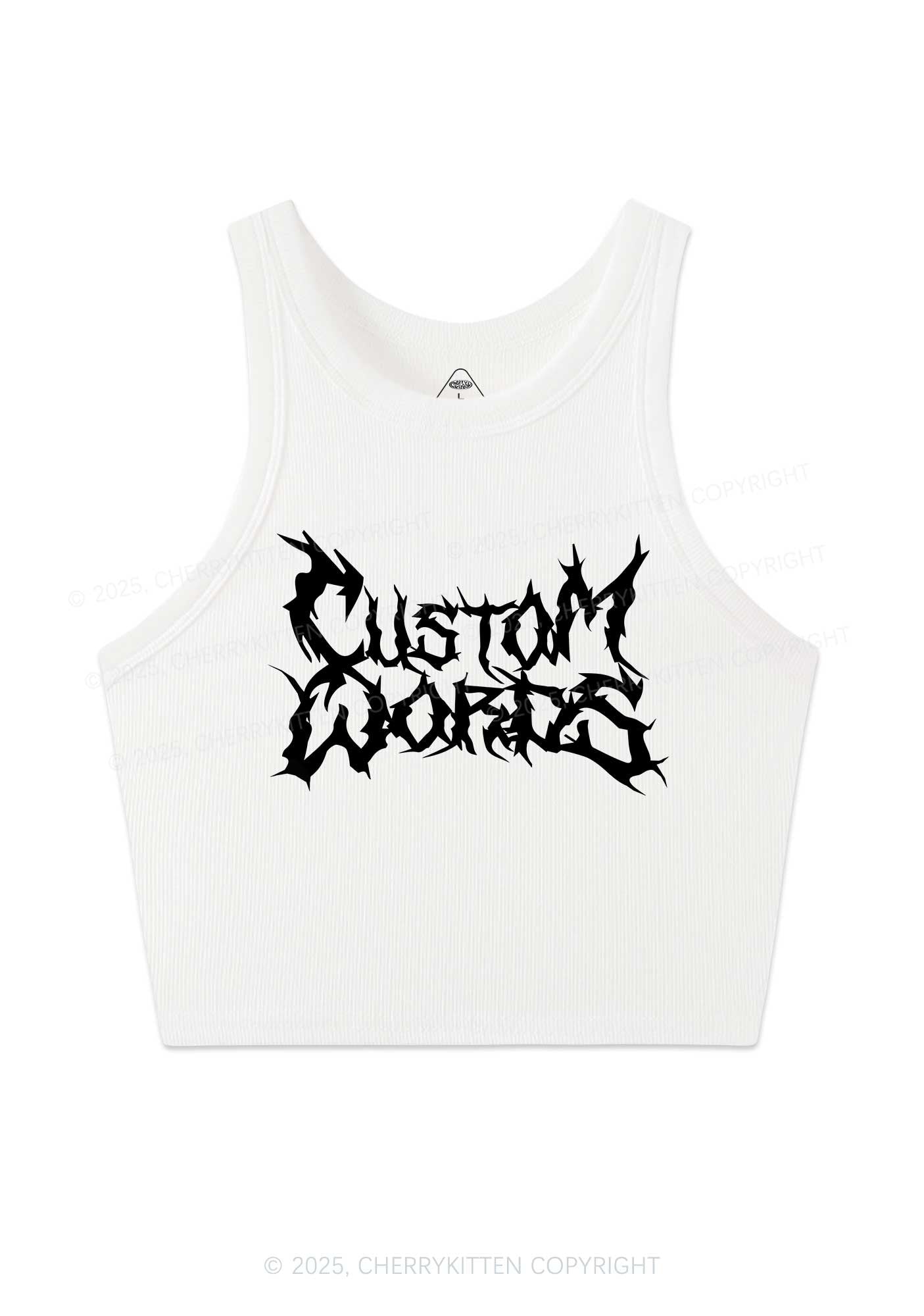 Custom Text Punk Font Y2K Crop Tank Top Cherrykitten