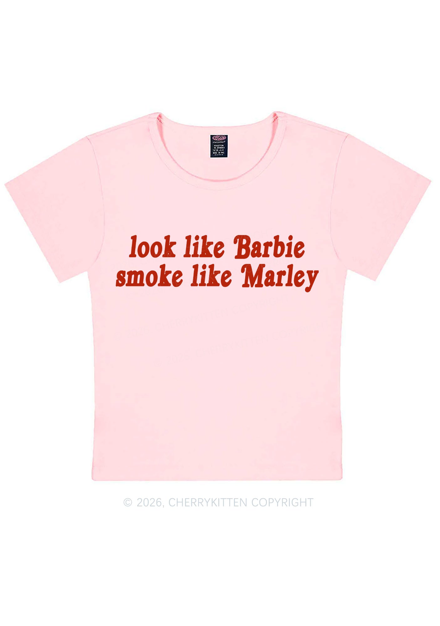 Smoke Like Marley Y2K Baby Tee Cherrykitten