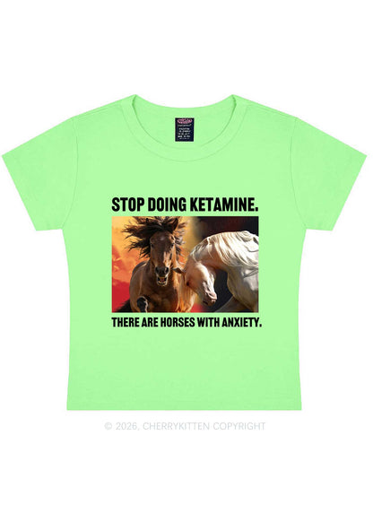 There Are Horses With Anxiety Y2K Baby Tee Cherrykitten