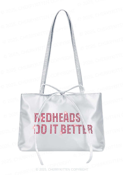 Rhinestone Redheads Do It Better Y2K Satin Bags Cherrykitten