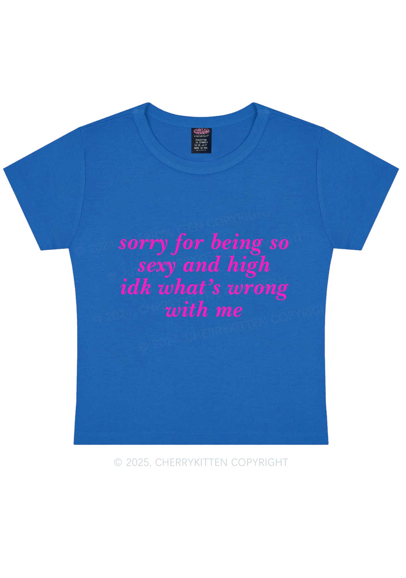 Sorry For Being So High Y2K Baby Tee Cherrykitten