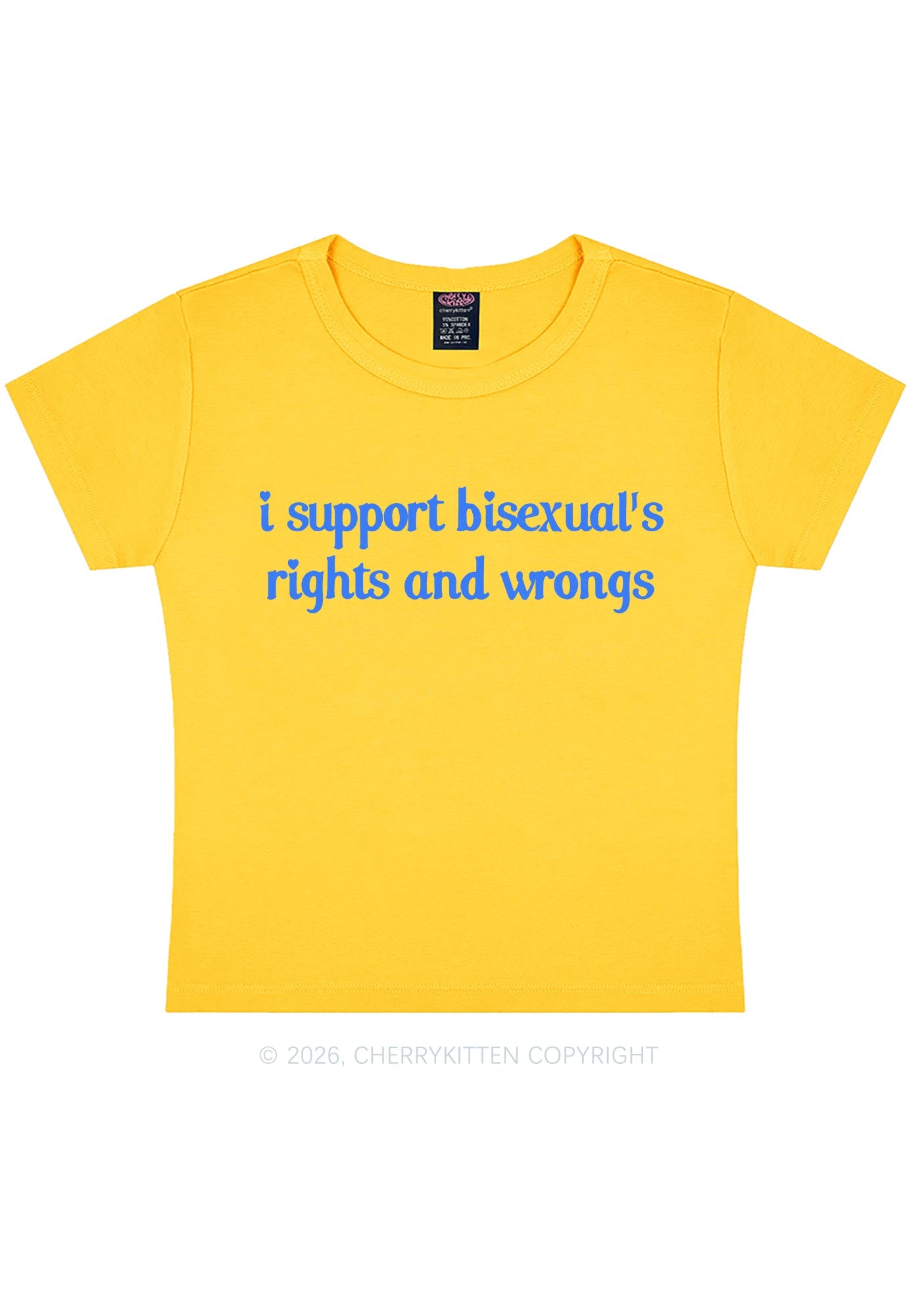 I Support Bisexuals Pride Y2K Baby Tee Cherrykitten