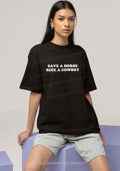 Save A Horse Ride A Cowboy Y2K Chunky Shirt Cherrykitten