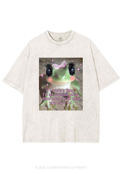 If I Were Frog Y2K Shirts Washed Tee Cherrykitten