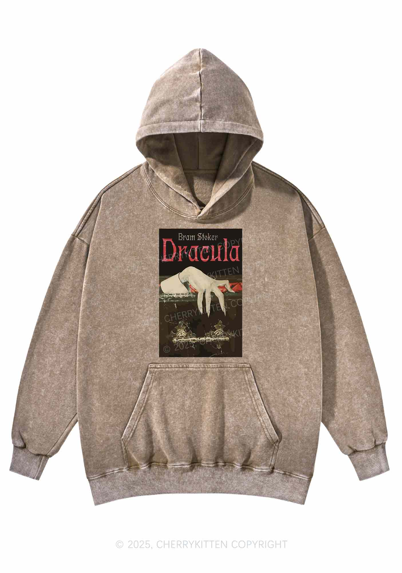Halloween Creepy Claw Y2K Washed Hoodie Cherrykitten