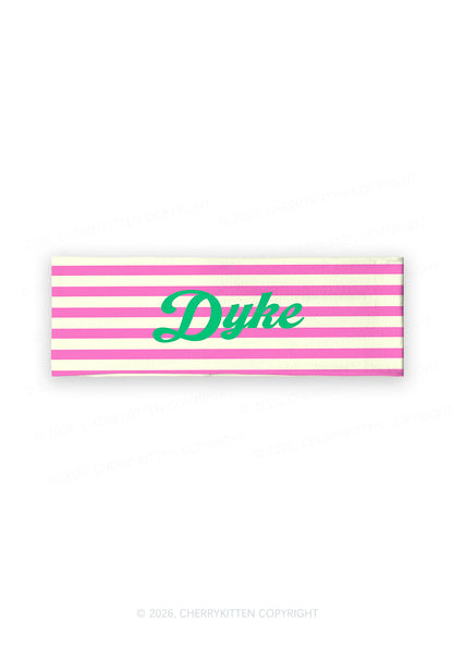 Pink Stripes Dyke Pride Y2K Print Headband Cherrykitten