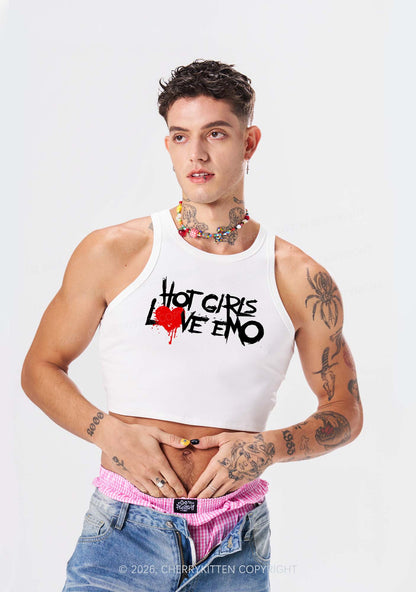 Hot Girls Love Emo Y2K Crop Tank Top Cherrykitten
