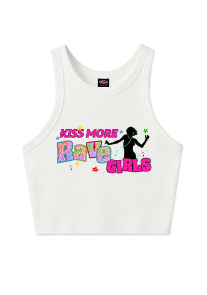 Kiss More Rave Girls Y2K Crop Tank Top Cherrykitten