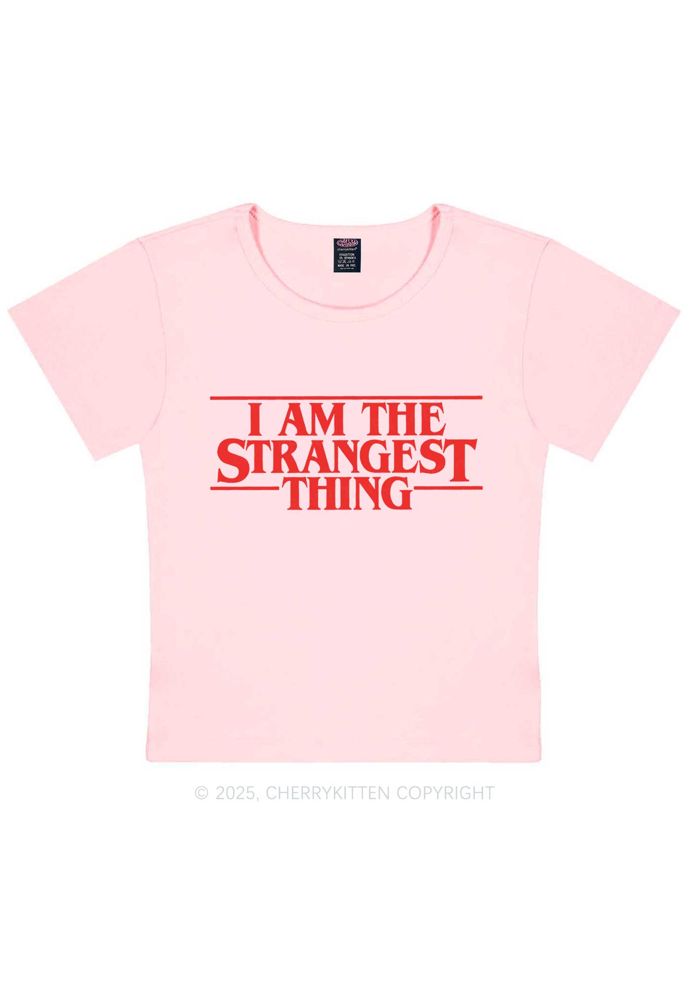 I Am The Strangest Thing Y2K Baby Tee Cherrykitten