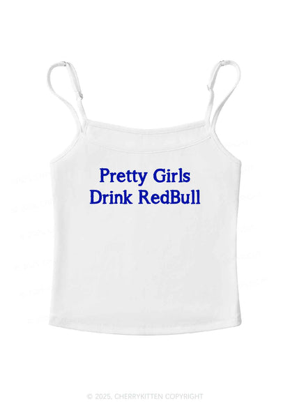 Pretty Girls Drink Redbull Y2K Spaghetti Strap Cami Cherrykitten