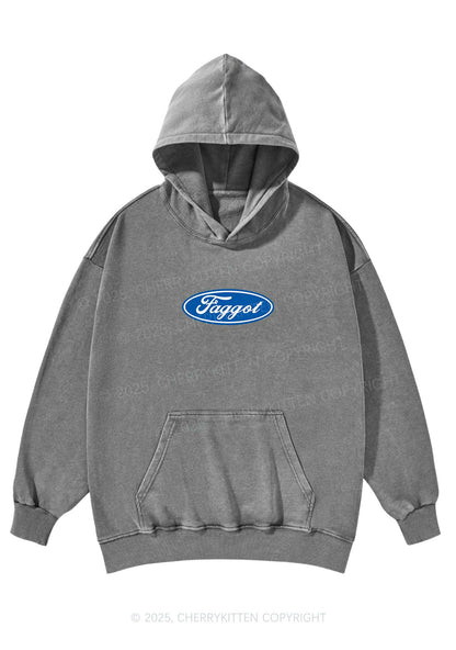 Faggot Pride Y2K Washed Hoodie Cherrykitten