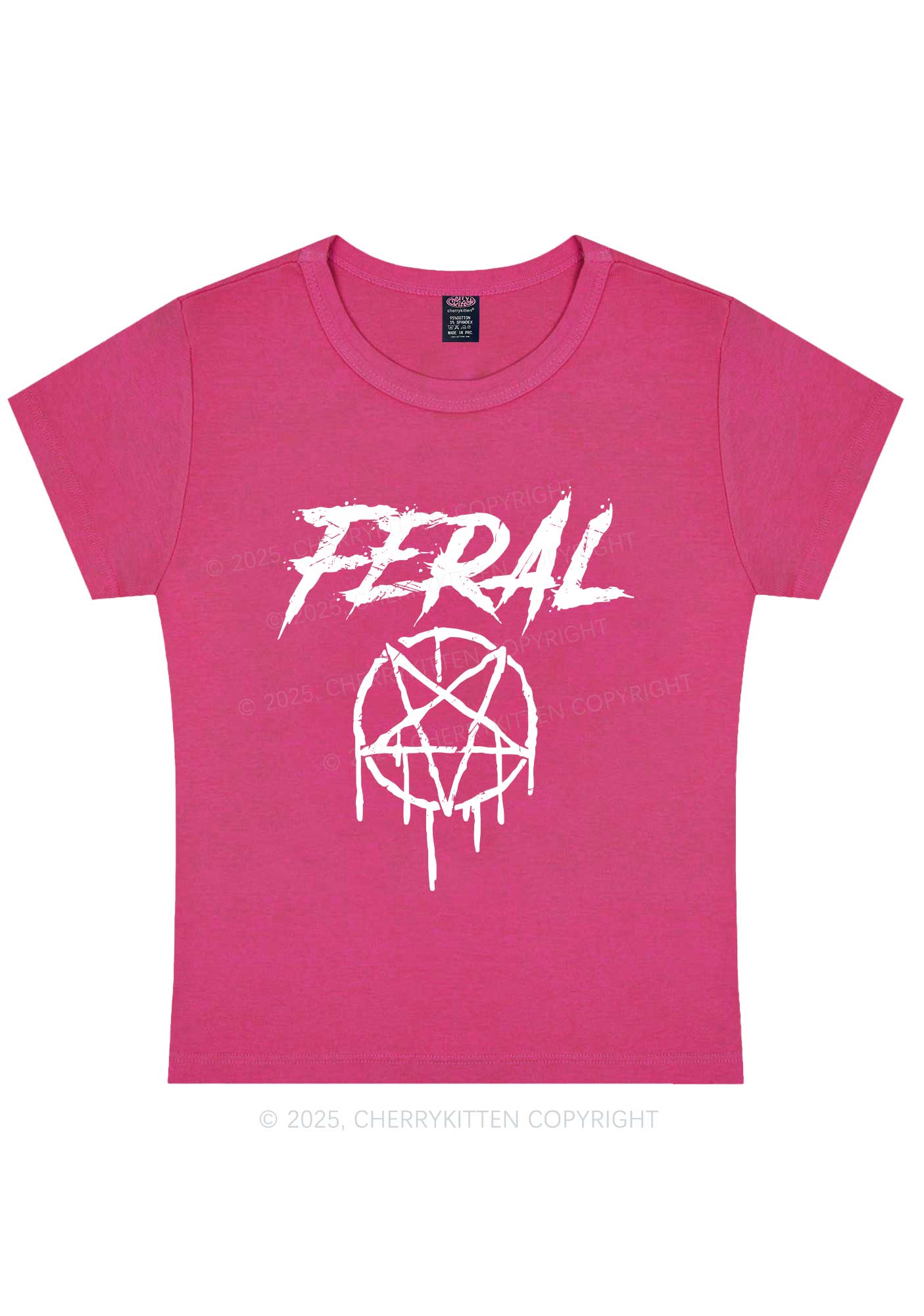 Halloween Feral Y2K Baby Tee Cherrykitten