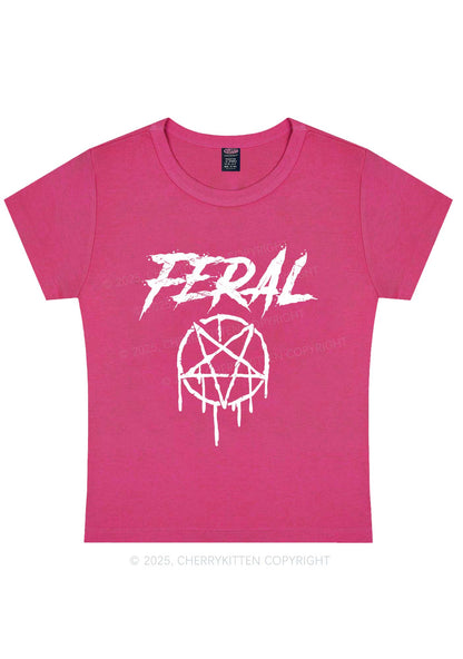 Halloween Feral Y2K Baby Tee Cherrykitten