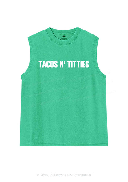 Tacos And Txtties Y2K Washed Muscle Tank Cherrykitten