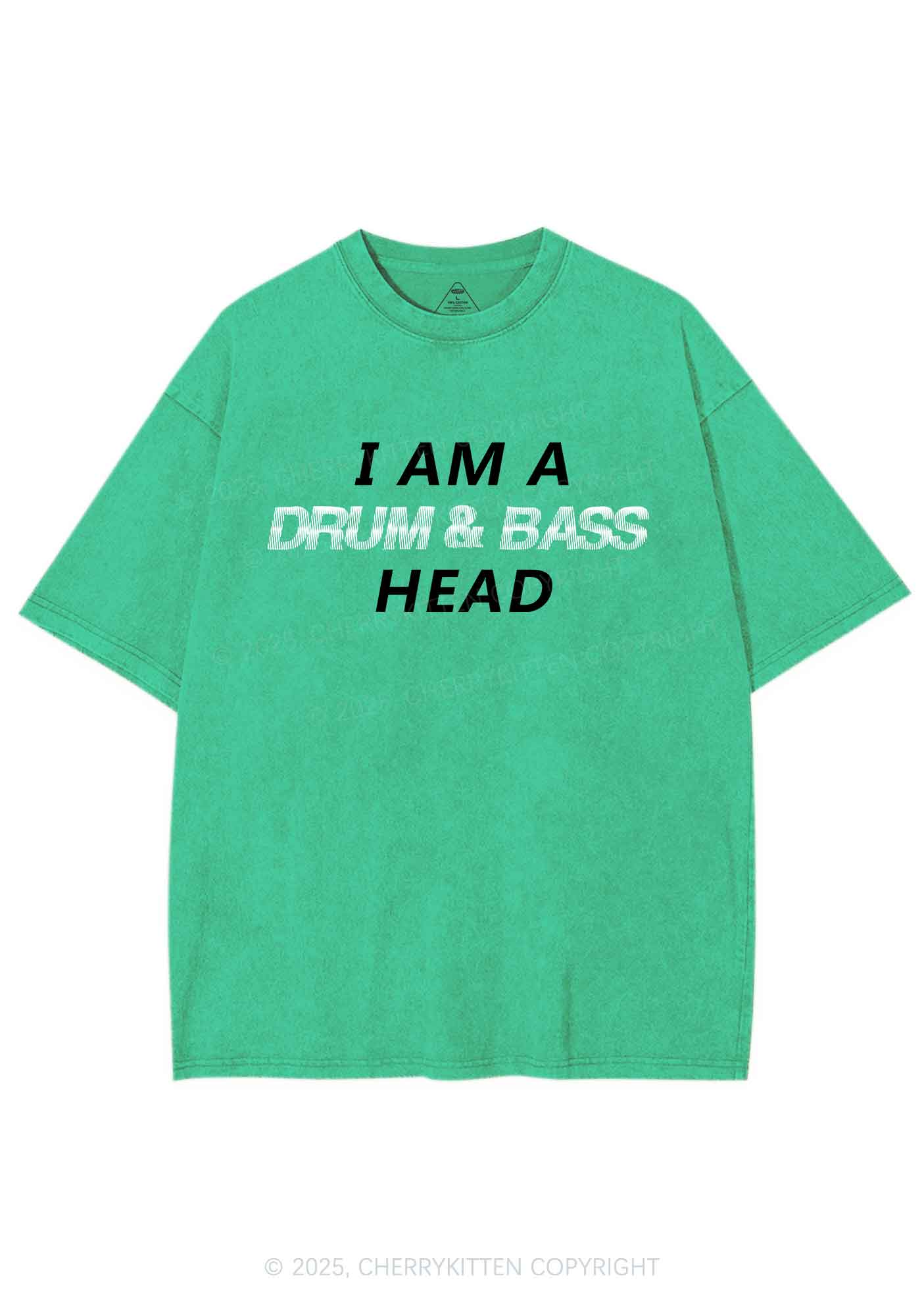 Drum Bass Head Y2K Shirts Washed Tee Cherrykitten