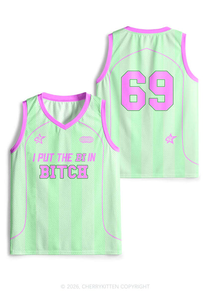 Mint Green I Put The Bi In Bxxch Pride Y2K Sport Jersey Tank Cherrykitten