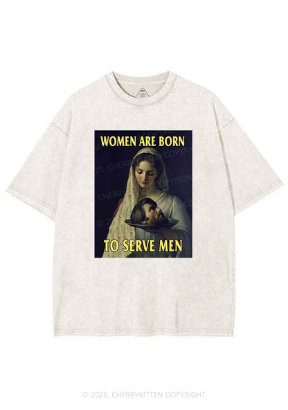 Women Born To Serve Y2K Washed Tee Cherrykitten