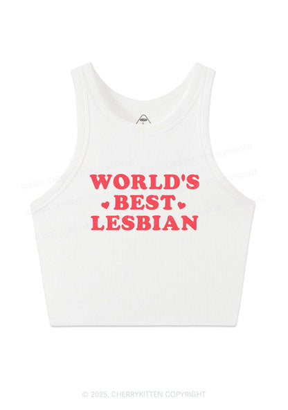 World's Best Lesbian Y2K Crop Tank Top Cherrykitten