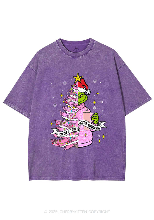 Christmas Sorta Merry Y2K Shirts Washed Tee Cherrykitten