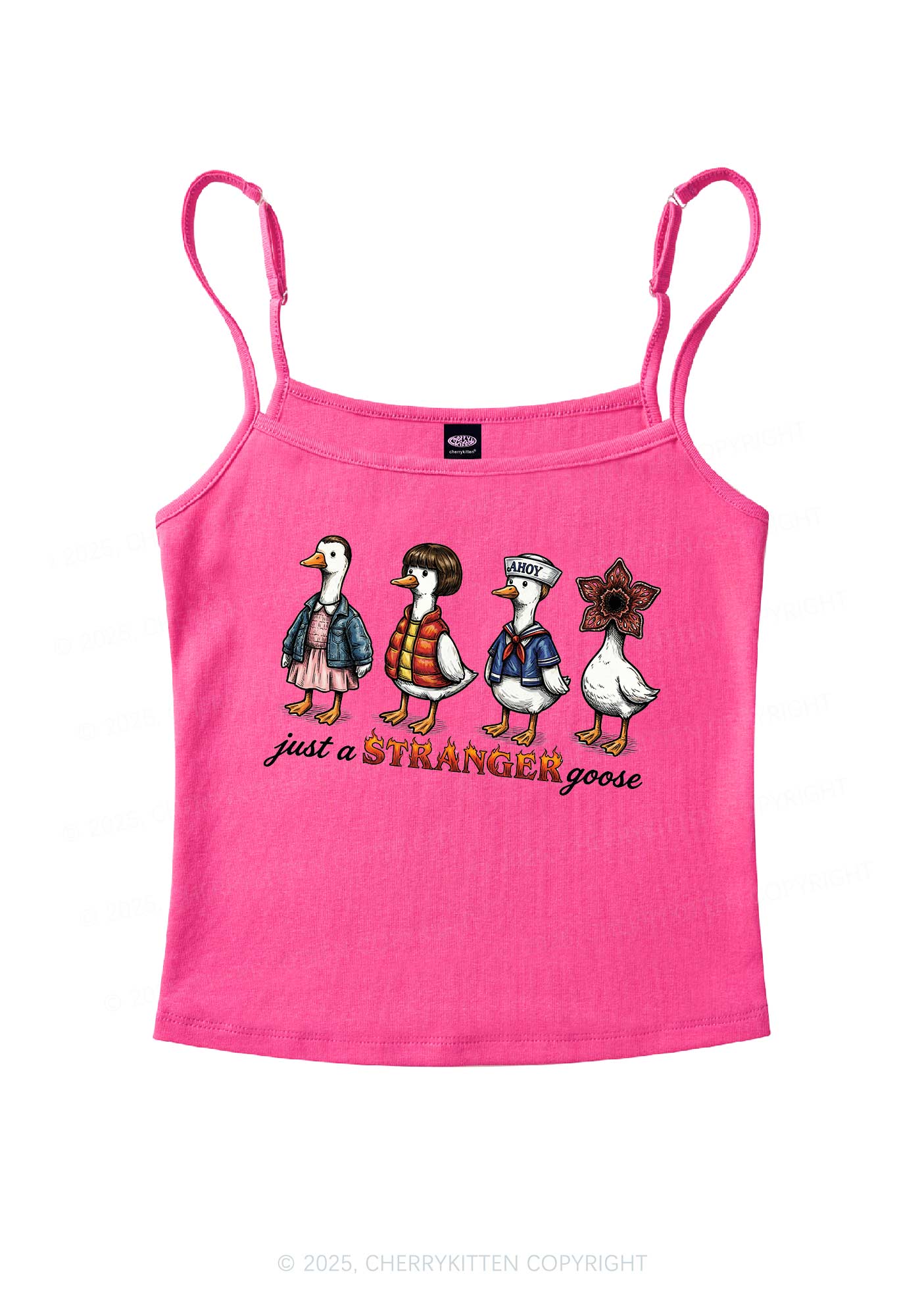 Just A Stranger Goose Y2K Spaghetti Strap Cami Cherrykitten