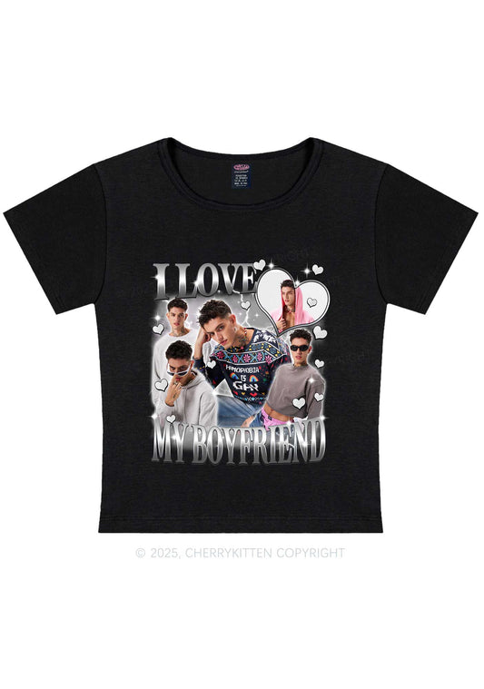 Custom Sparkly Heart I Love BF GF Y2K Baby Tee Cherrykitten