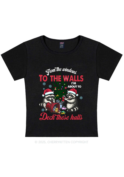 Christmas To The Walls Y2K Baby Tee Cherrykitten
