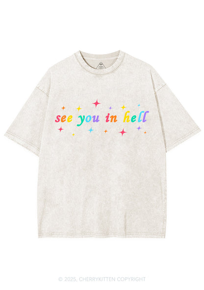See You In Hell Pride Y2K Shirts Washed Tee Cherrykitten