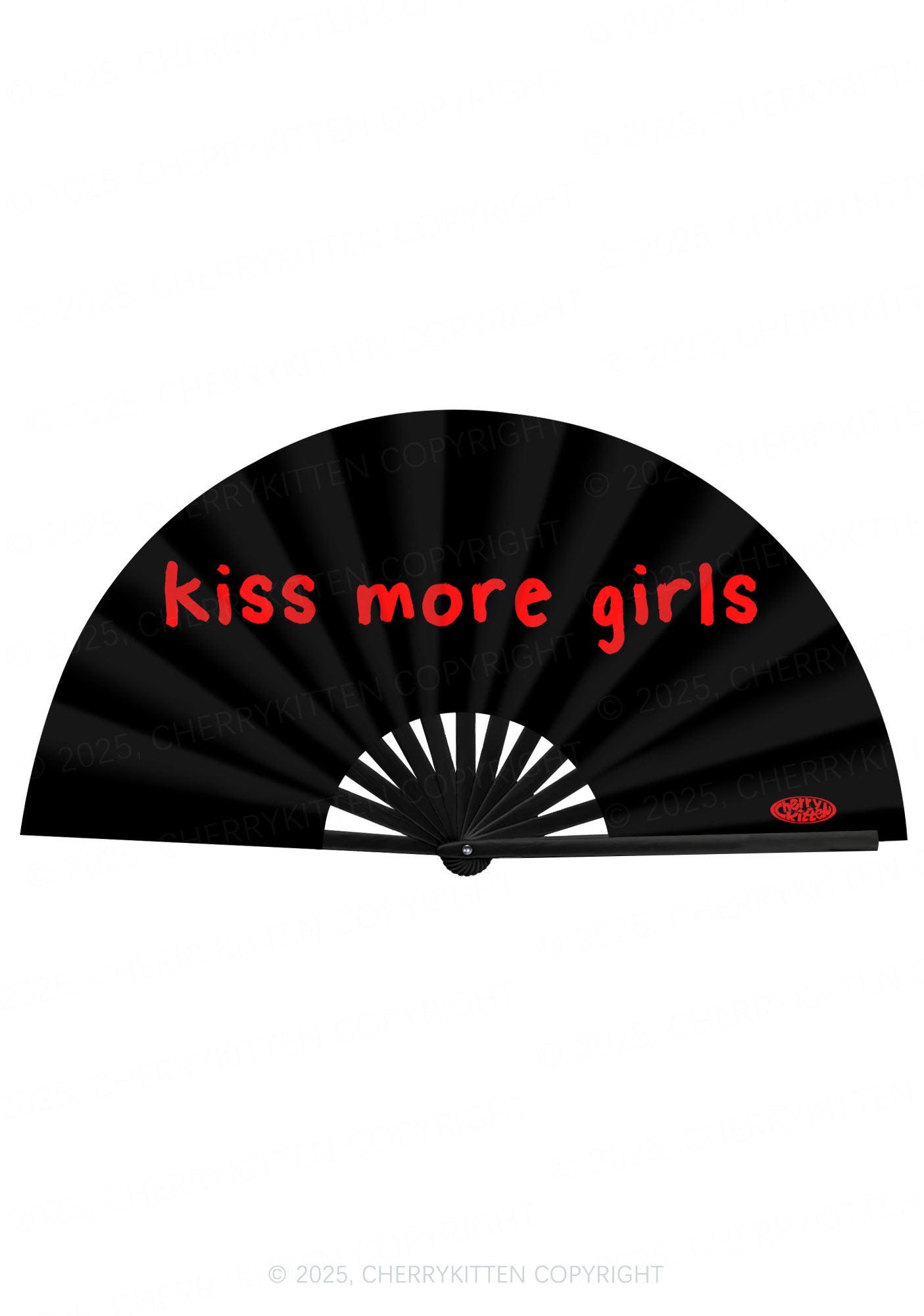 Kiss More Girls Pride Y2K Rave Hand Fan Cherrykitten
