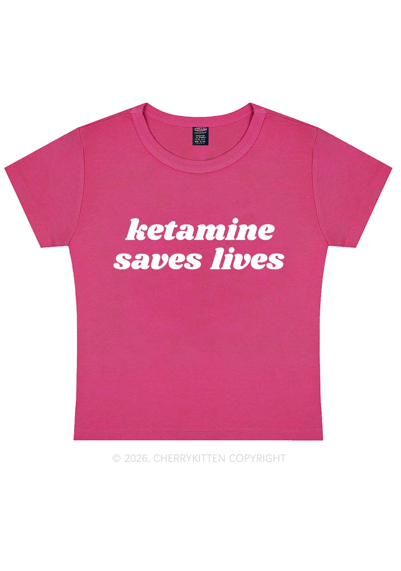 Kxxamine Saves Lives Y2K Baby Tee Cherrykitten