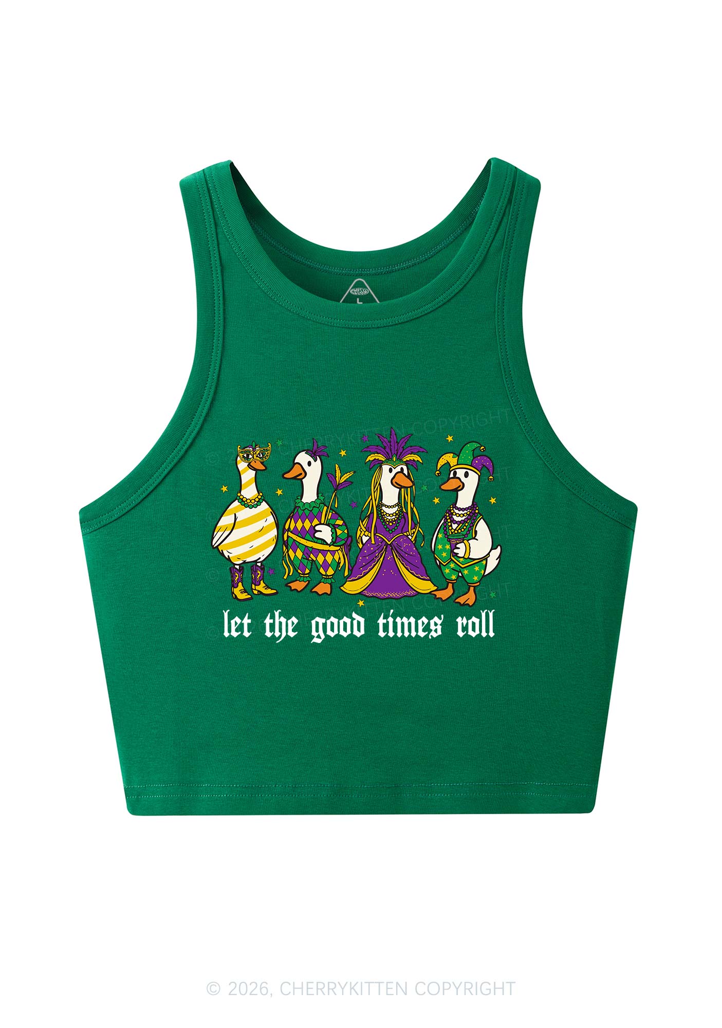 Let The Good Times Roll Y2K Crop Tank Top Cherrykitten