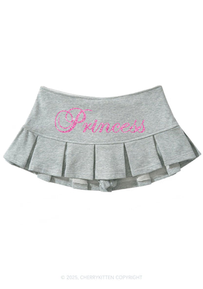 Glitter Princess Y2K Mini Pleated Skirts Cherrykitten