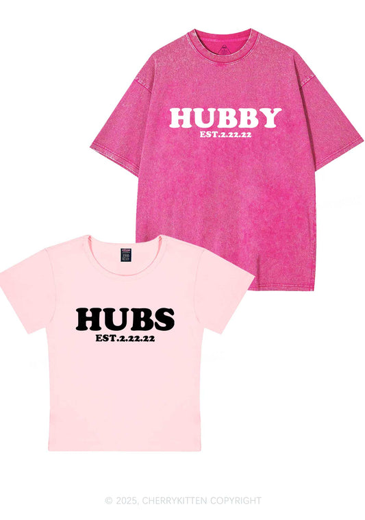 Hubs Hubby Y2K Valentine's Day Couple Shirt Cherrykitten