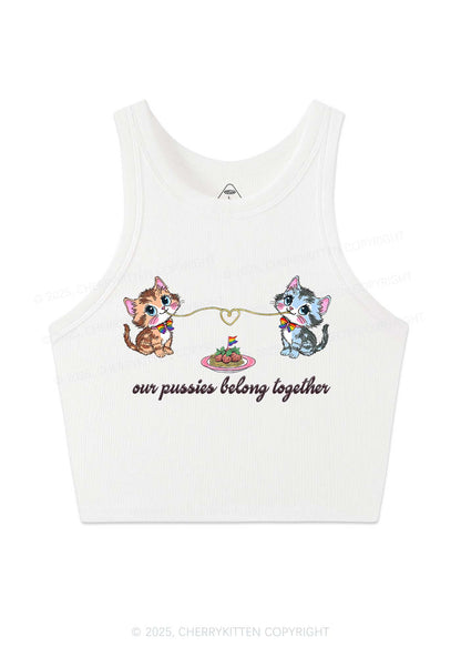 Our Puxxies Belong Together Pride Y2K Crop Tank Top Cherrykitten