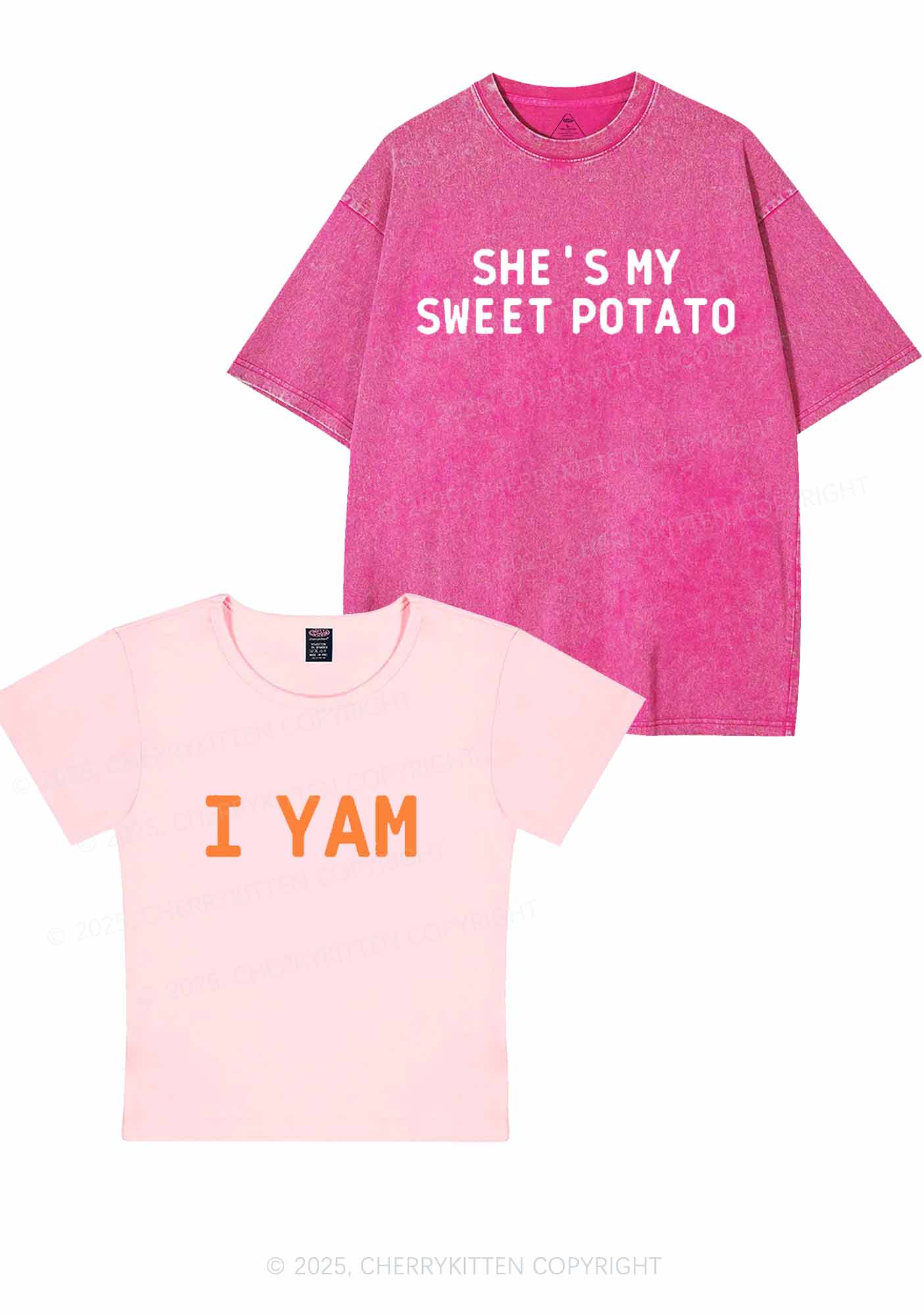 Shes My Sweet Potato Y2K Valentine's Day Couple Shirt Cherrykitten