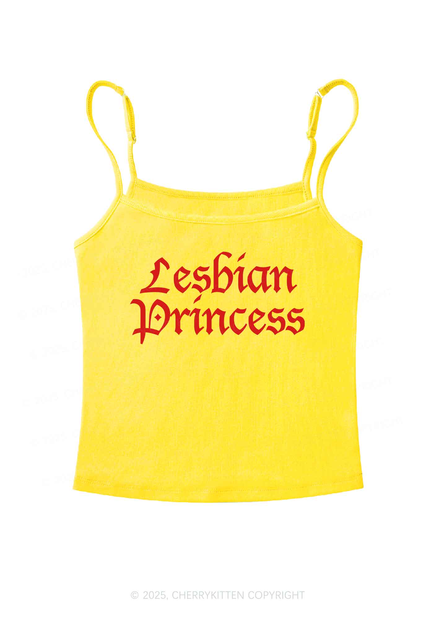 Lesbian Princess Pride Y2K Spaghetti Strap Cami Cherrykitten