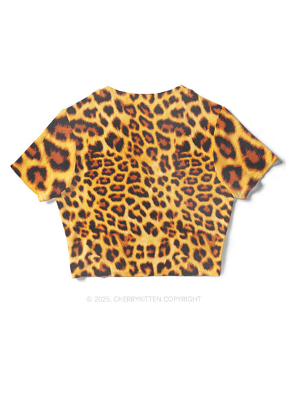 Cxxt Leopard Y2K Mesh Crop Top Cherrykitten