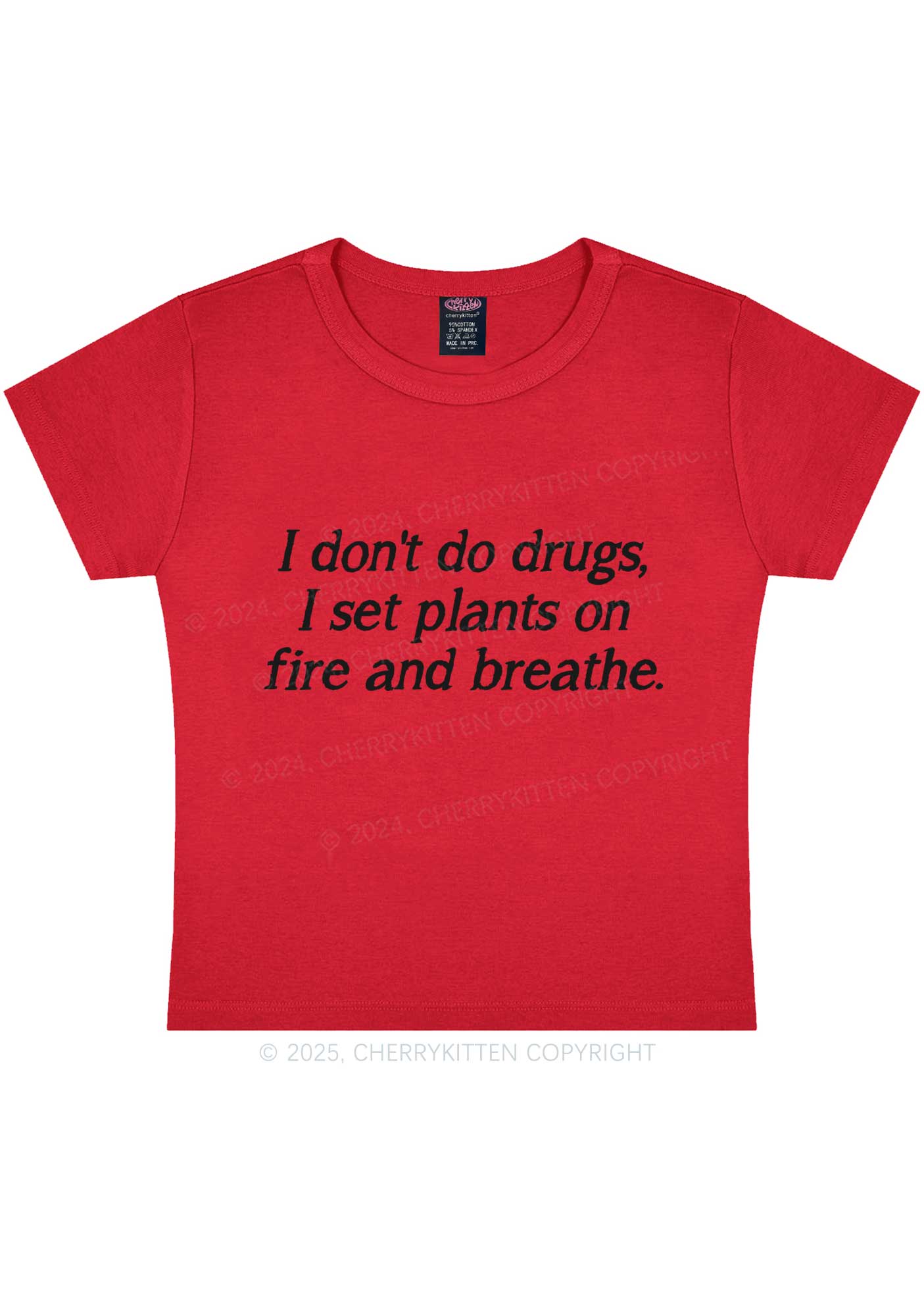 Set Plants On Fire Y2K Baby Tee Cherrykitten