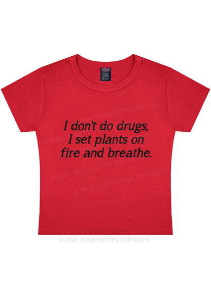 Set Plants On Fire Y2K Baby Tee Cherrykitten