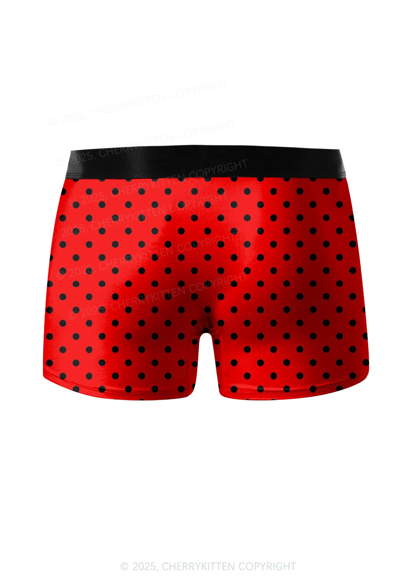 Black Dots On Red Valentine's Day Y2K Print Couples Boxer Thong Set Cherrykitten