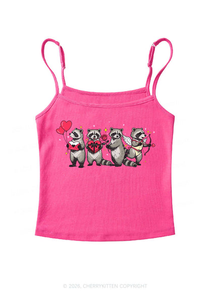 Raccoon Cupids Valentine's Day Y2K Spaghetti Strap Cami Cherrykitten