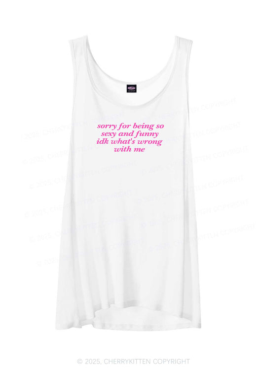 Sorry For Being So Funny Y2K Sheer Boyfriend Tank Cherrykitten