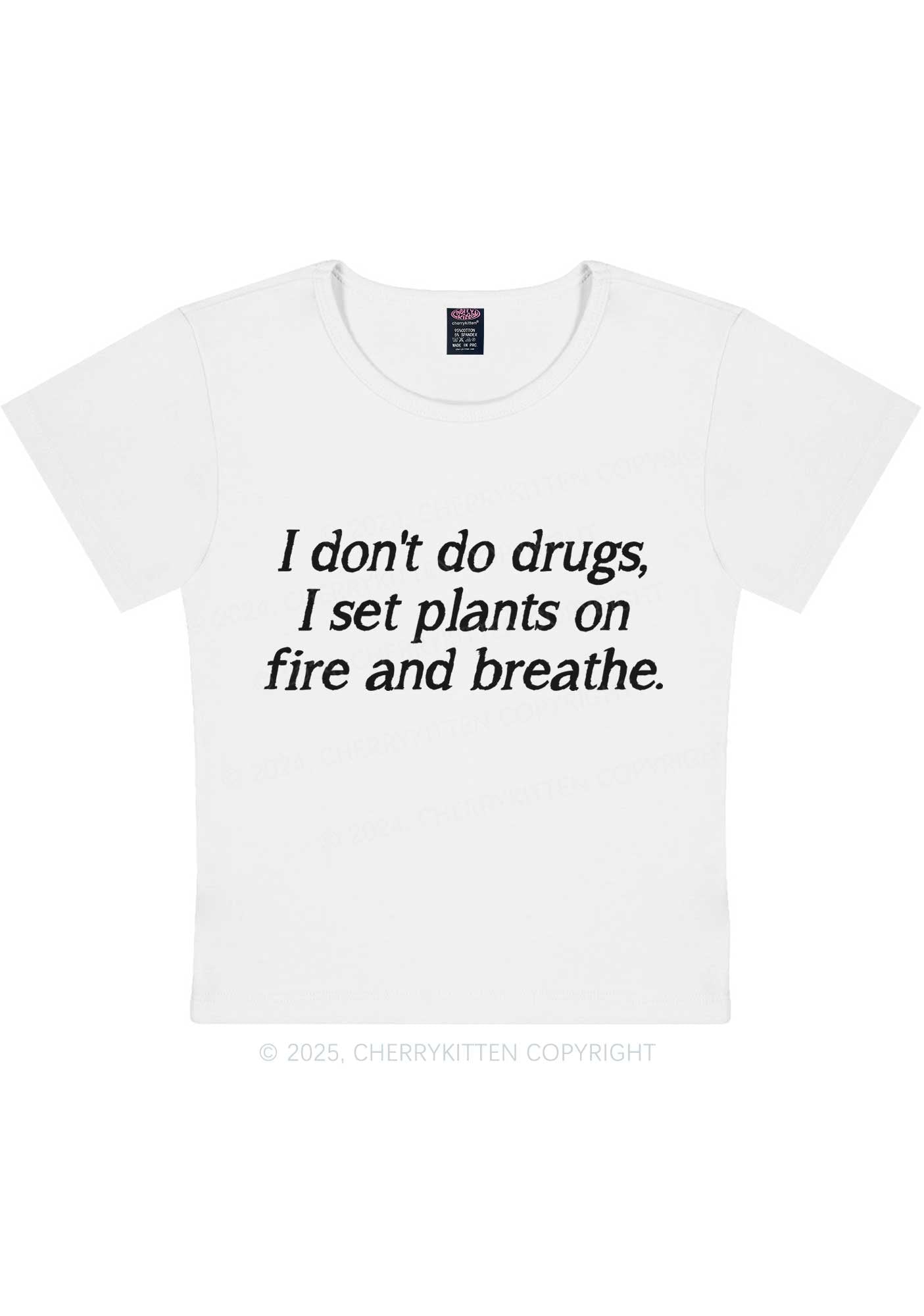 Set Plants On Fire Y2K Baby Tee Cherrykitten